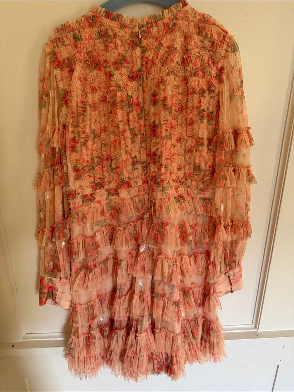 IEENA for Mac Douggal size 10 Orange Key Hole Detail Long Sleeve Dress - Picture 11 of 11